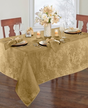 Elrene Poinsettia Elegance Jacquard Holiday Tablecloth - 60