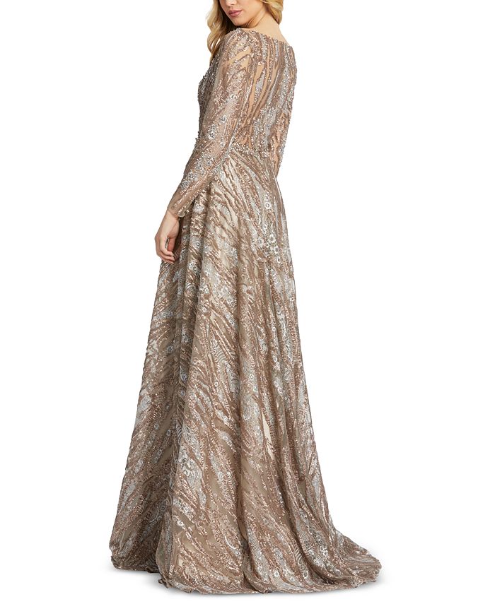 MAC DUGGAL Sequined Lace Gown - Macy's