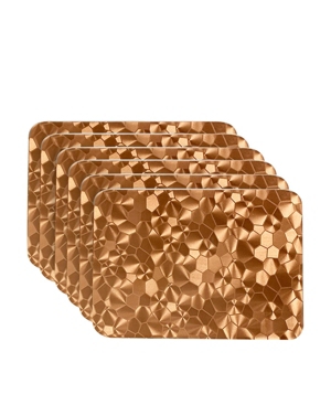 Dainty Home Reversible Metallic Shimmering Water Cube Dining Table Indoor Outdoor Placemats - Set of 6