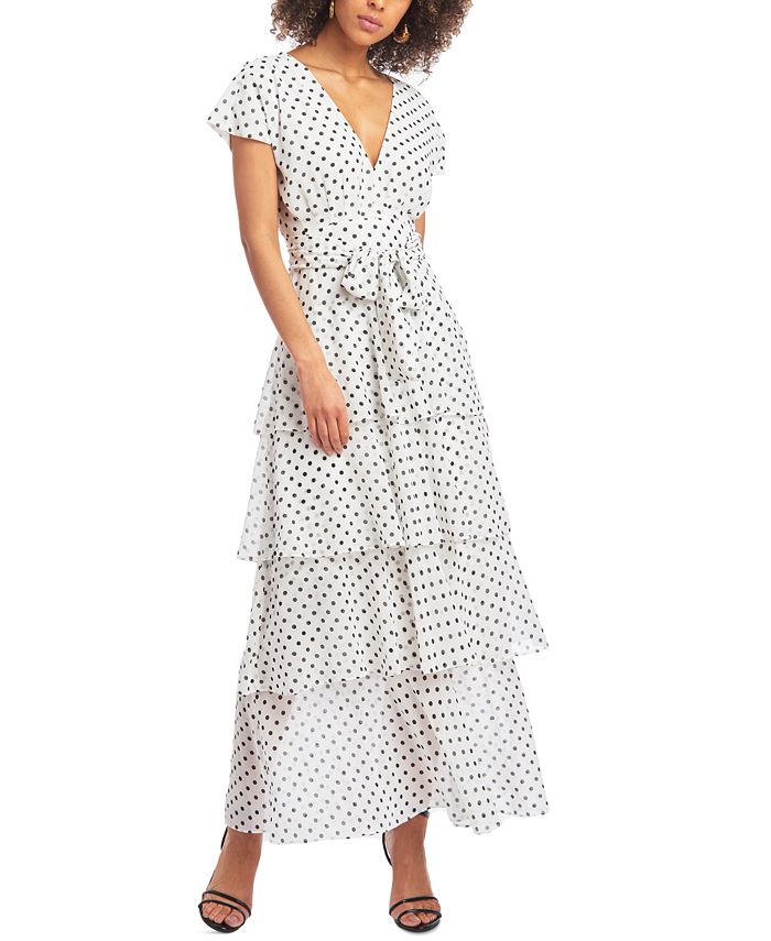 Christian Siriano New York Dot-Print Maxi Dress - Macy's