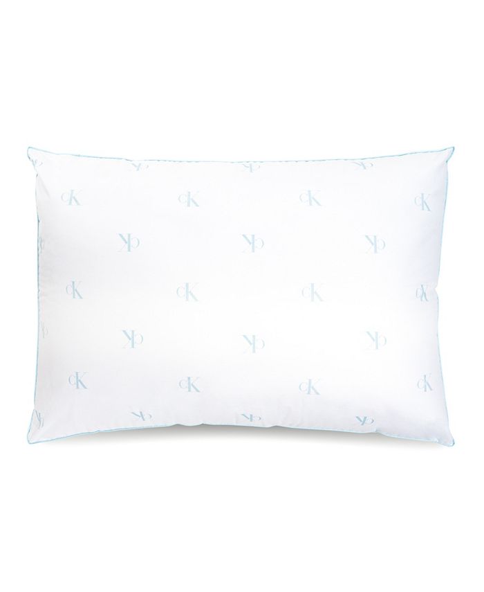 Calvin Klein Monogram Logo Extra Firm Support Pillow, Standard/Queen