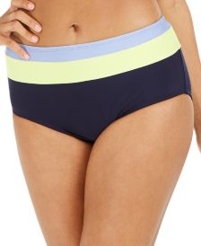 Colorblocked High-Waist Bikini Bottoms