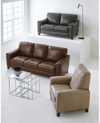 Furniture Brayna Classic Leather Sofa Collection, Created For Macy's ...