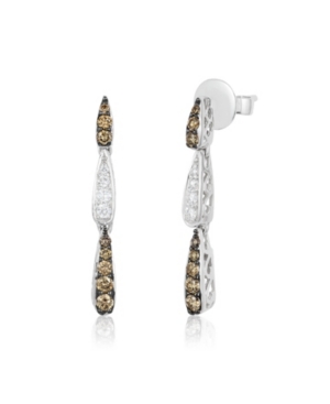 image of Vanilla Diamonds (1/6 ct. t.w.) and Chocolate Diamonds (3/8 ct. t.w.) Drop Earrings in 14k White Gold