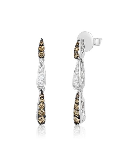 Le Vian Vanilla Diamonds 1 6 Ct T W And Chocolate Diamonds 3 8 Ct T W Drop Earrings In 14k White Gold Reviews Earrings Jewelry Watches Macy S