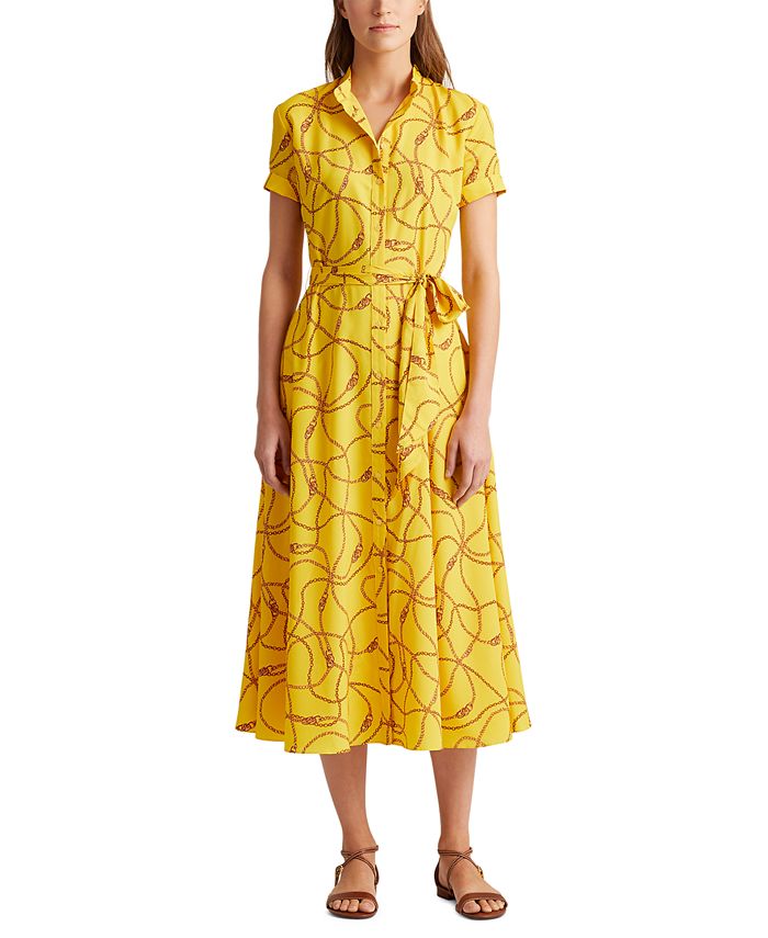 Lauren Ralph Lauren Petite Fit-And-Flare Dress - Macy's