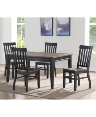 Raven Noir 5-Pc. Dining Set, (Dining Table & 4 Side Chairs)