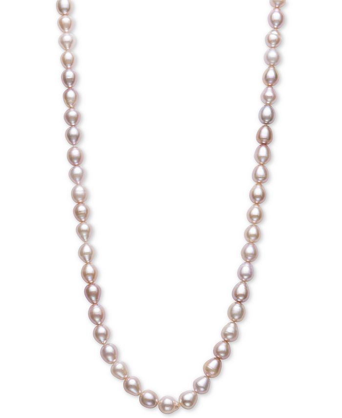 Macy's - Oval Cultured Freshwater Pearl (7-1/2mm) 100" Strand Necklace