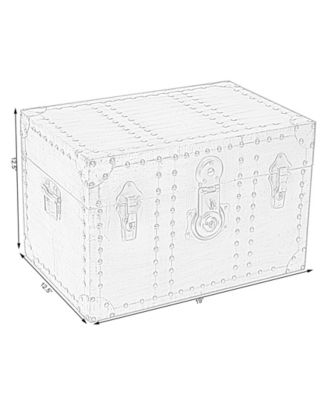 Vintiquewise Industrial Wooden Aluminum Storage Trunk with Lockable ...
