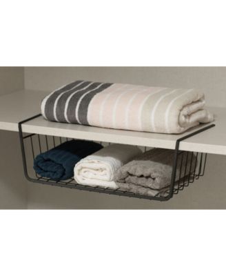 Hanging Under Shelf Metal Storage Basket, Set of 2