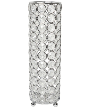 Elegant Designs Elipse Crystal Decorative Flower Vase, Candle Holder, Wedding Centerpiece In Chrome