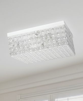 Elegant Designs Elipse Crystal 2 Light Square Ceiling Flush Mount