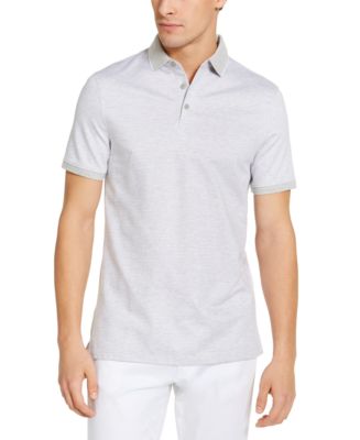 Calvin Klein Liquid Touch Herringbone Polo Shirt - Macy's