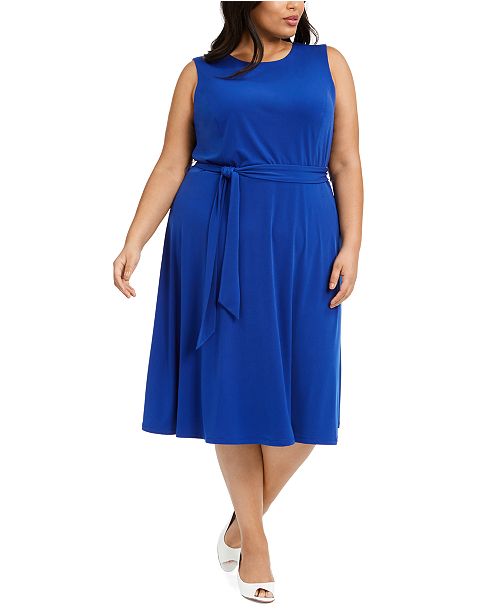 Charter Club Plus Size Sleeveless Tie Side Midi Dress Created For