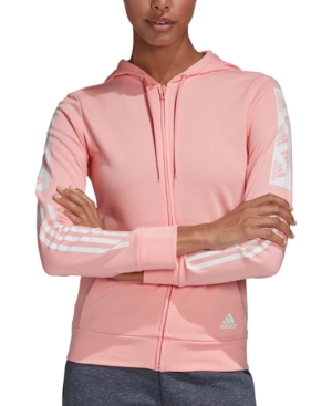 Adidas Originals Adidas Women's Block Logo Zip Hoodie In Glory Pink
