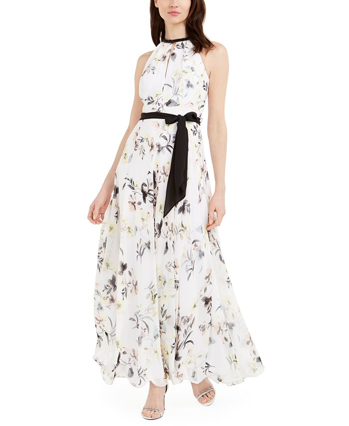 Calvin Klein Floral-Print Chiffon Gown & Reviews - Dresses - Women - Macy's