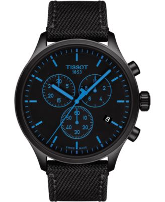 Tissot - Men's Swiss Chrono XL T-Sport Black Fabric Strap Watch 45mm