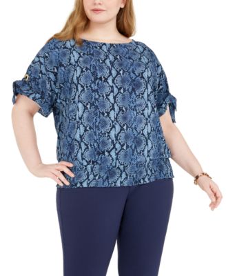 plus size snake print top