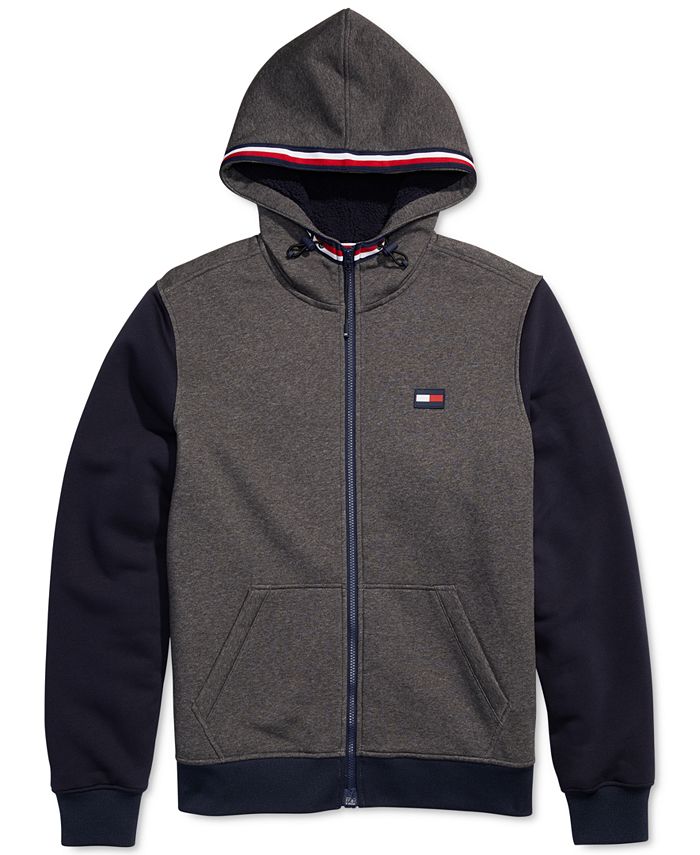 Tommy Hilfiger Men's Dale Full-Zip Sherpa Lined Hoodie with Magnetic ...