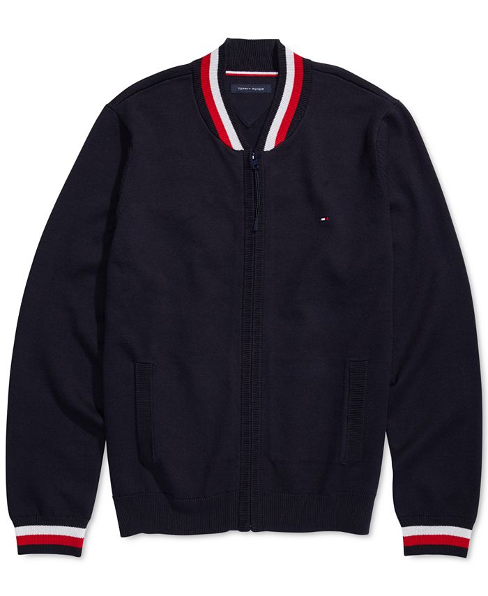 Tommy Hilfiger Men's Baseball Sweater Jacket with Magnetic Zipper, Created -
