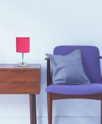 Simple Designs Chrome Mini Basic Table Lamp with Fabric Shade