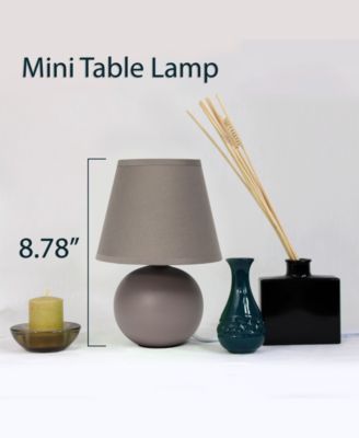 Simple Designs Mini Ceramic Globe Table Lamp 2 Pack Set