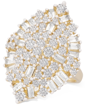 image of Wrapped in Love Diamond Baguette Cluster Ring (2 ct. t.w.) in 14k Gold, Created for Macy-s