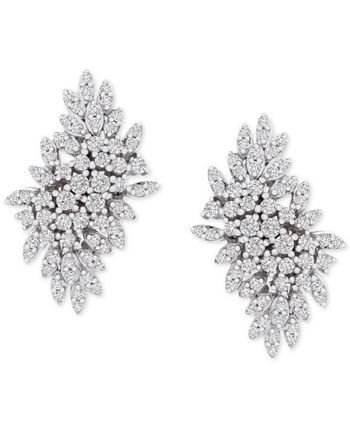 Wrapped in Love - Diamond Cluster Statement Earrings (1 ct. t.w.) in 14k White Gold