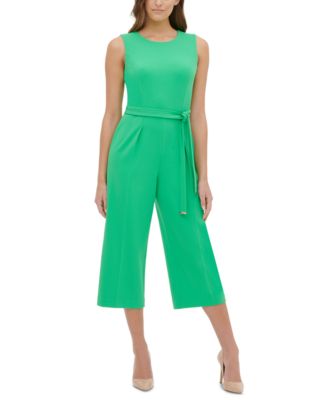 tommy hilfiger belted cropped jumpsuit
