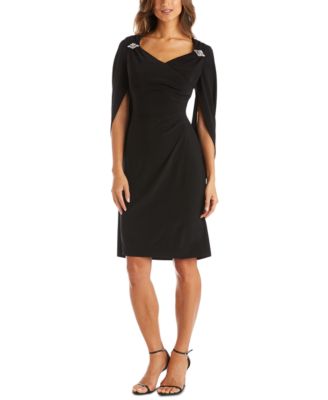 R & M Richards - Embellished Draped-Back Sheath Dress