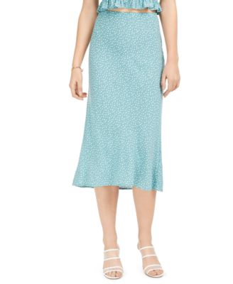 BCX - Juniors' Dot-Print Bias-Cut Midi Skirt