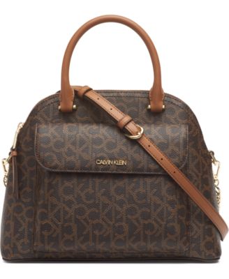 Calvin Klein - Chained Dome Leather Satchel