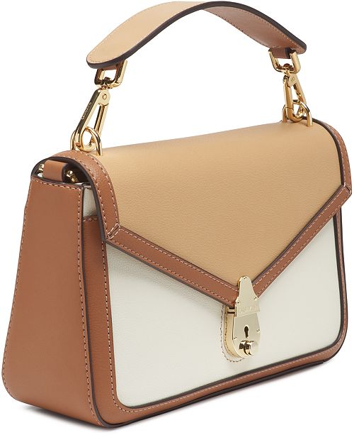Calvin Klein Lock Leather Shoulder Bag & Reviews - Handbags ...