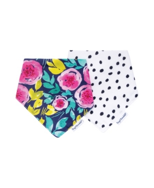 Tiny Twinkle Baby Boys and Girls Pack of 2 Painted Peony Bandana Bib Set