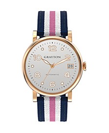 Women's Classic Collection White Pink 3 Colors Fabric Strap Watch 36mm