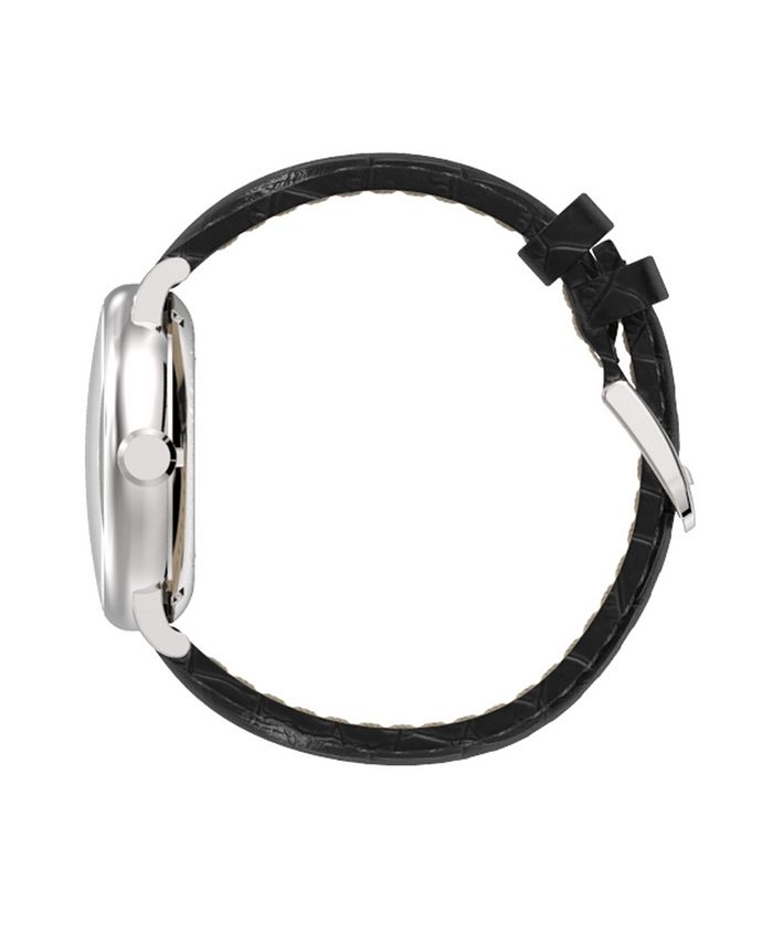 Grayton Men's Classic Collection Black CrocodileEmbossed Leather Strap