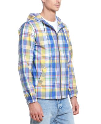 men's plaid hooded jacket