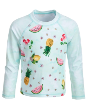 Miken Toddler Girls Tropical Fruit Long-Sleeve Rash Guard