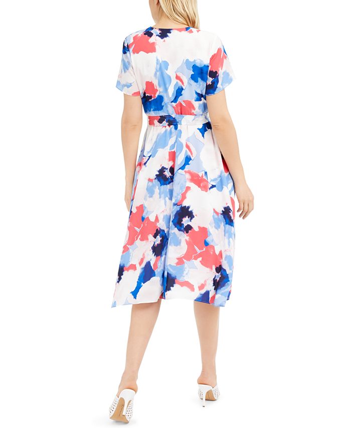 Alfani Printed Asymmetrical Wrap Dress, Created for Macy's - Macy's