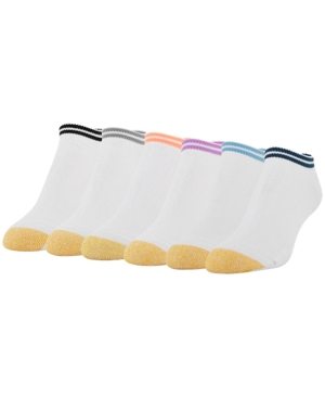 GOLD TOE WOMEN'S ANKLE CUSHION NO SHOW 6 PACK SOCKS, ALSO AVAILABLE IN EXTENDED SIZES