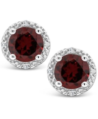 White Topaz (2 ct. t.w.) and Diamond Accent Stud Earrings in Sterling Silver