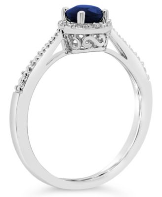 Sapphire (5/8 ct. t.w.) and Diamond Accent Ring in Sterling Silver (Also in Ruby)