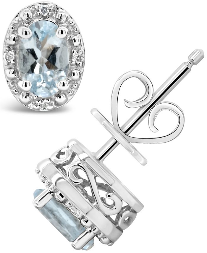 Macys aquamarine earrings hot sale