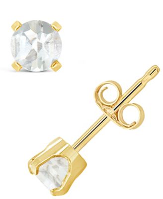 Gemstone Stud Earrings in 14K Yellow Gold