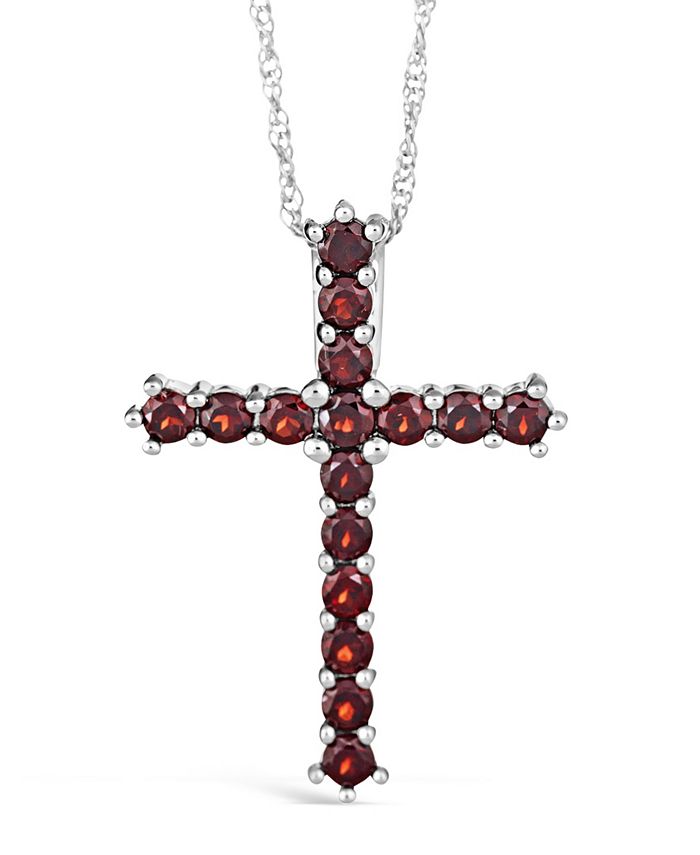 Macy's sterling top silver cross necklace