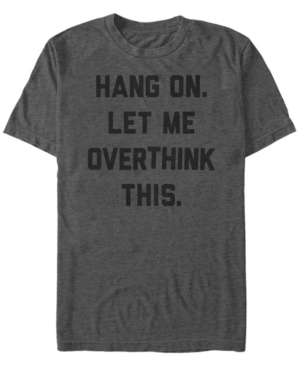 Generic Additude Men's Overthink This Short Sleeve Crew T-shirt In Dark Gray