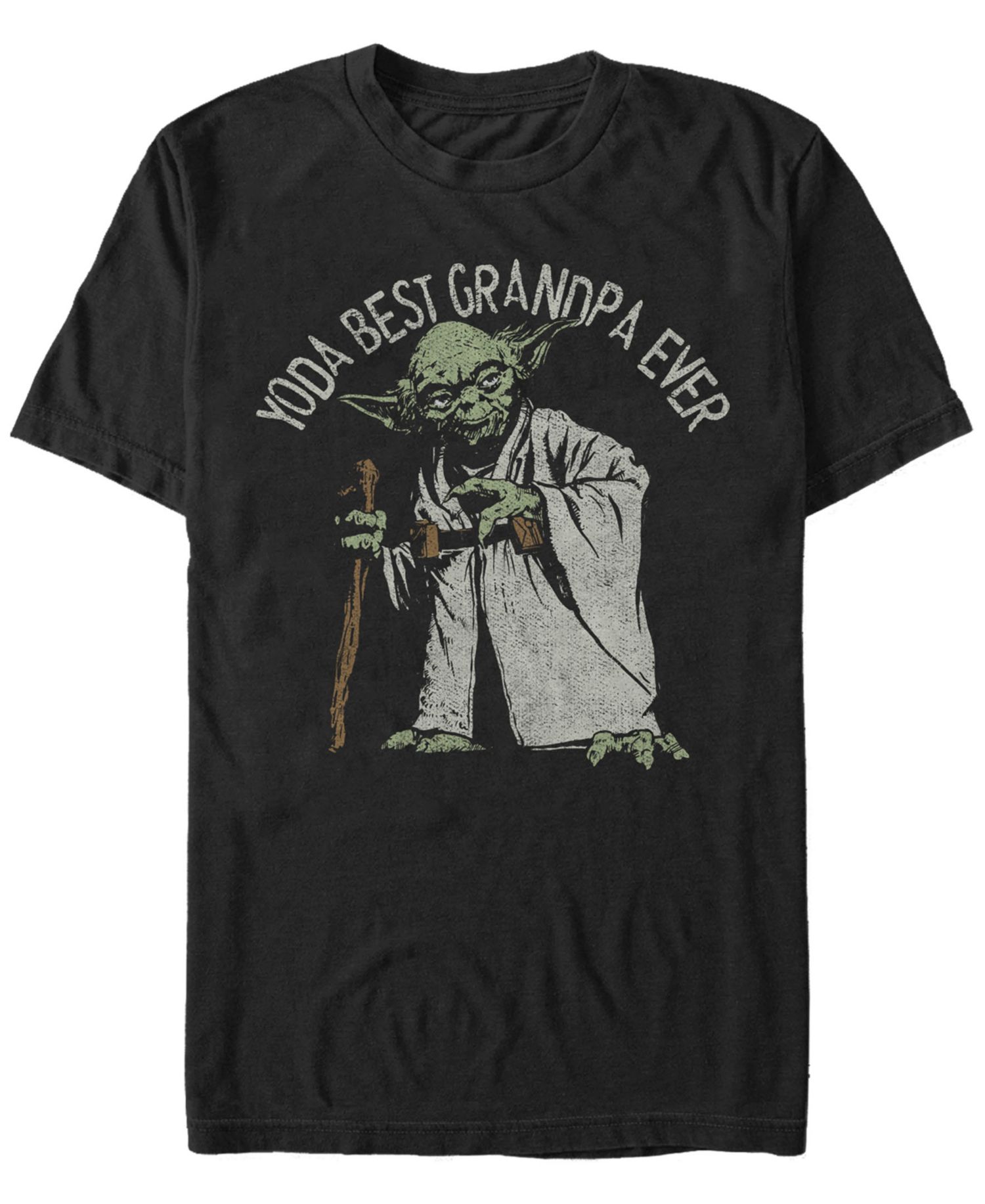 Men's Star Wars Yoda Best Grandpa Ever Portrait Short Sleeve T-shirt
