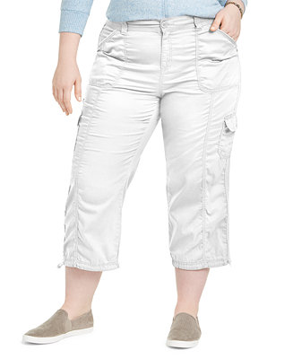 Style & Co Plus Size Cotton Bungee Cargo Capri Pants, Created for Macy ...