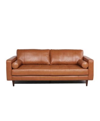 Maebelle Leather Sofa with Tufted Seat And Back