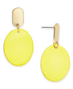 image of Alfani Gold-Tone Color Disc Drop Earrings, Created for Macy-s